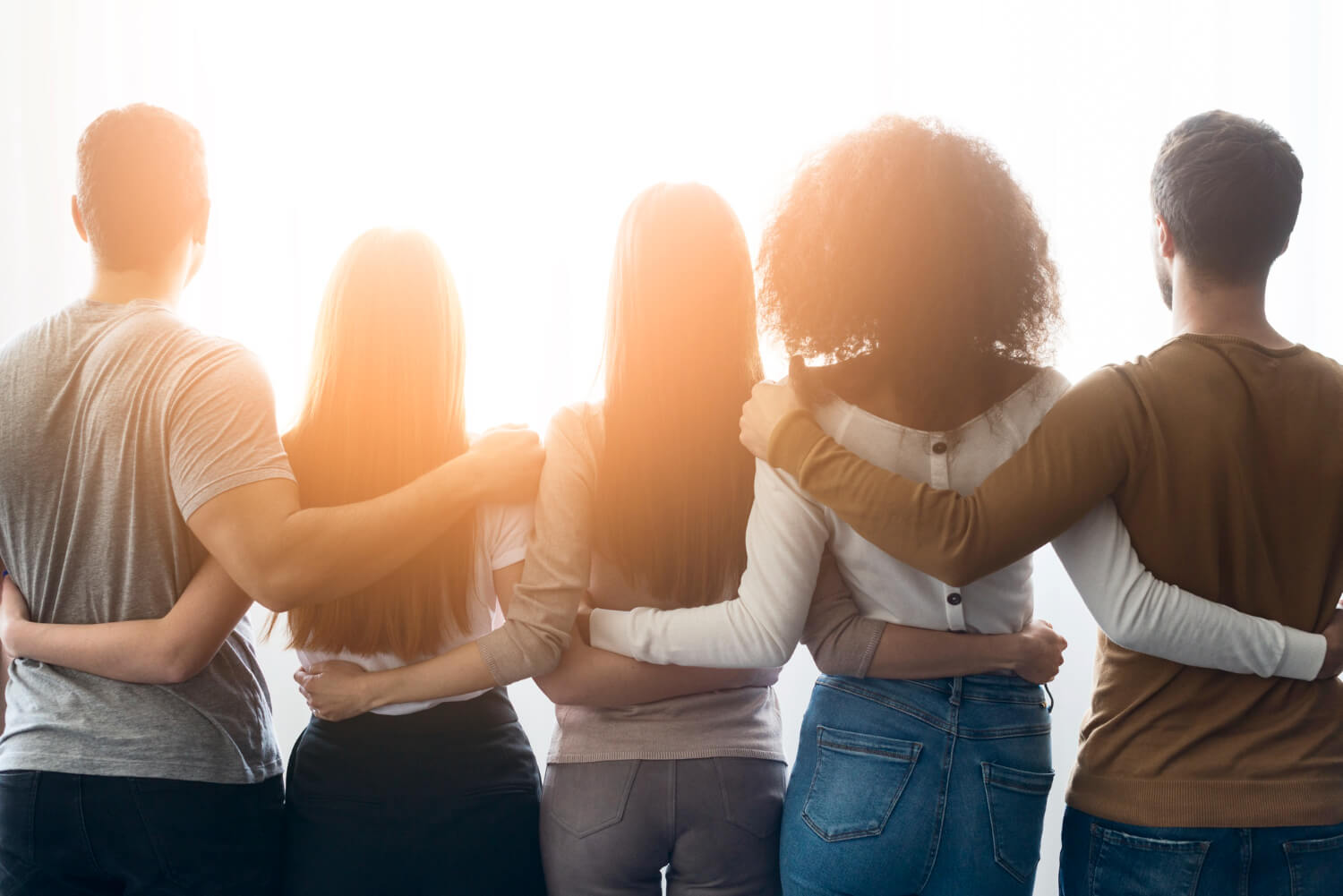 back-view-community-young-people-united